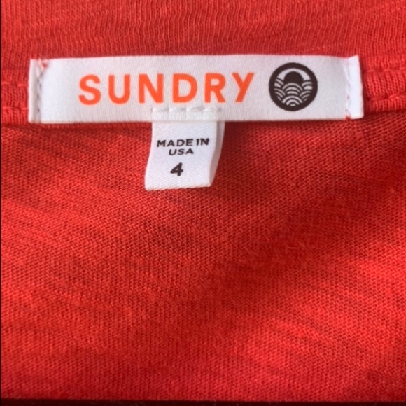 Anthropologie Sundry Sienna Red Orange Balloon 3/4 Sleeve Size 4 XL US 14 EUC - Picture 6 of 7